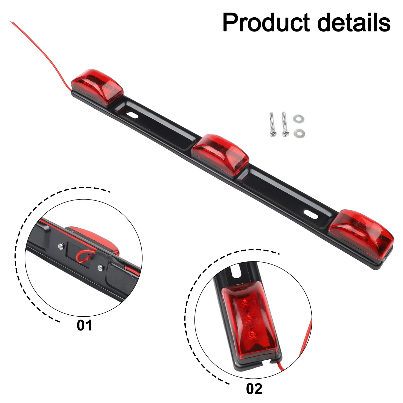 

12 В система стоп-сигнала, красный сигнальный светильник, черный, красный светодиодный стоп-сигнал, износостойкий материал, ABS, конструкция ПК