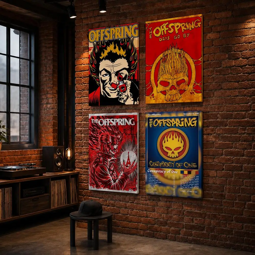 The O-Offspring Rock Band Framed Wall Painting Wood Framed Wall Art Print For Bedroom Living Room Hallway Office Home Decor