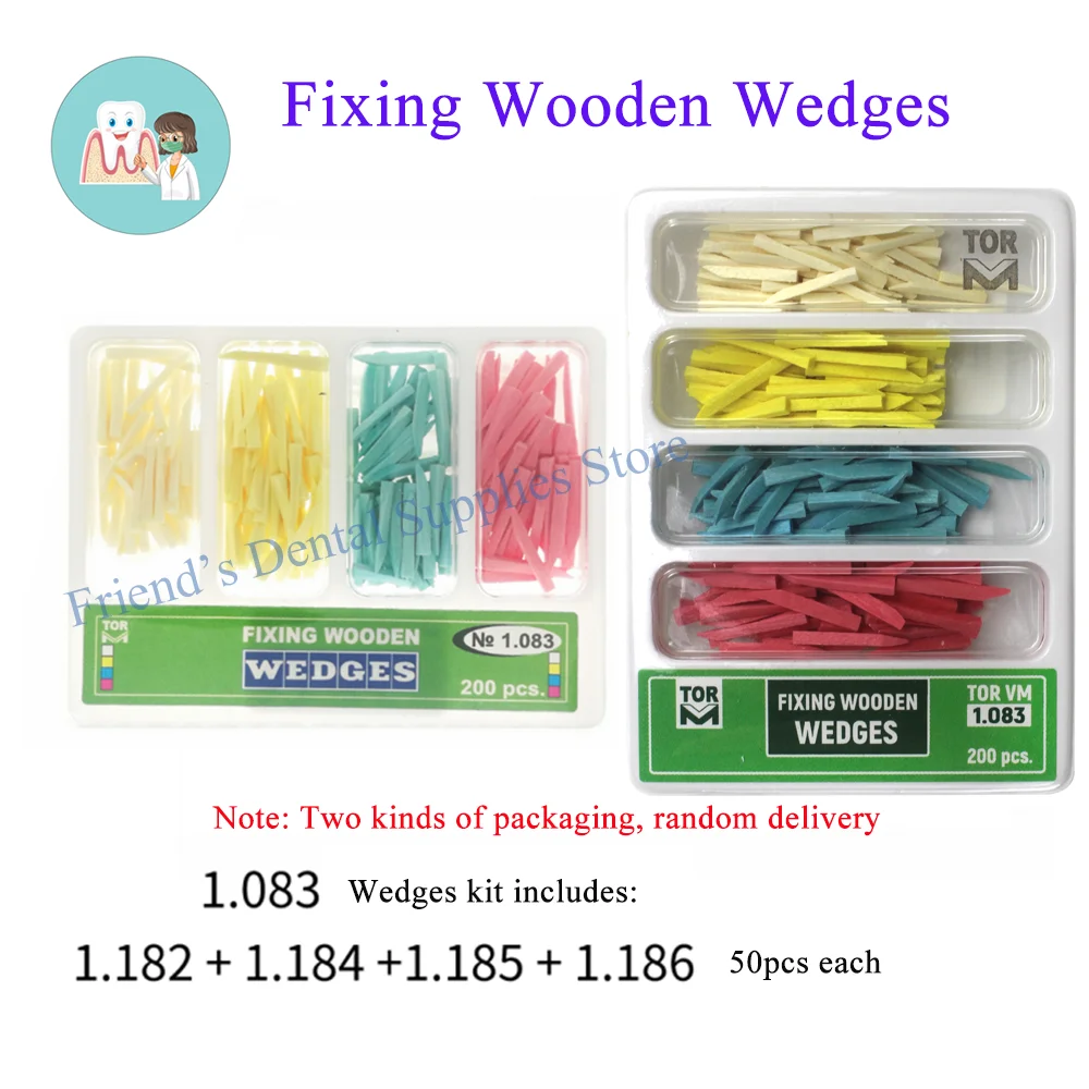 مجموعة أسافين خشبية من خشب القيقب للأسنان TOR VM 4 ألوان أو 6 ألوان تثبيت خشبي مجموعة إسفين بين الأسنان مواد ترميم لعيادة الأسنان #5