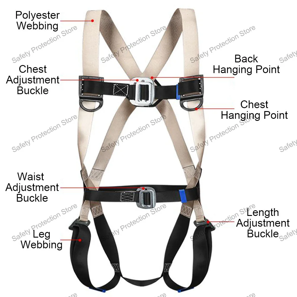 Imagem -02 - High Altitude Work Safety Harness Cinto de Segurança de Corpo Inteiro de Cinco Pontos Treinamento de Escalada ao ar Livre Equipamento de Proteção de Construção