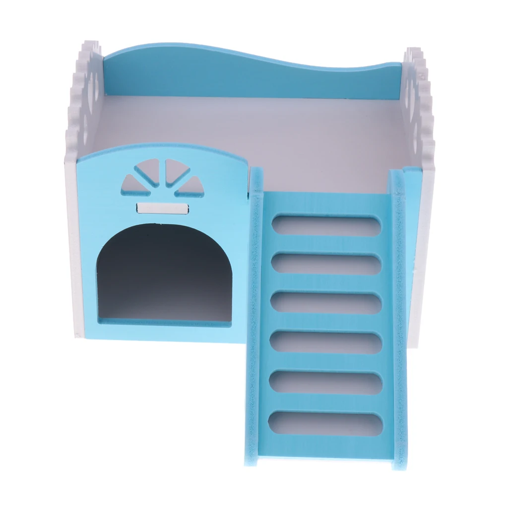 Pet Hamster Rat Small Animal Castle Sleeping House Nest Exercise Toy 2 Layers With Stair Design