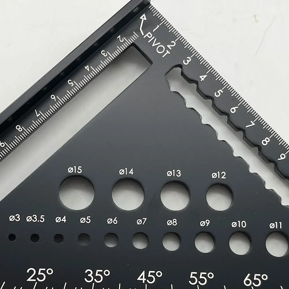 7/12 Inch Metric Triangle Ruler Aluminum Alloy Angle Protractor Speed Metric Square Measuring Ruler Woodworker Measurement Tools