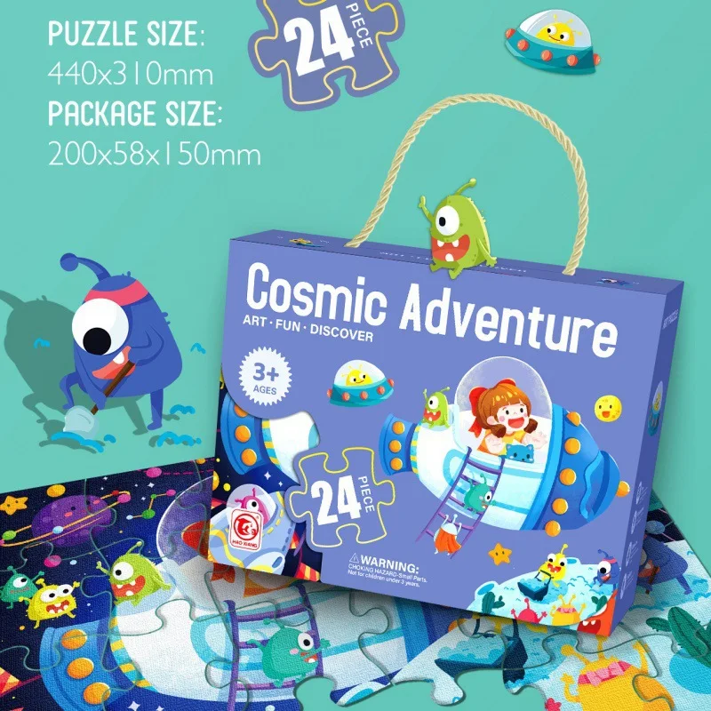 24piece 48piece Puzzle Cartoon Animals Car Letter Number Pattern Jigsaw Puzzles Game Kids Educational Learning Toys for Children