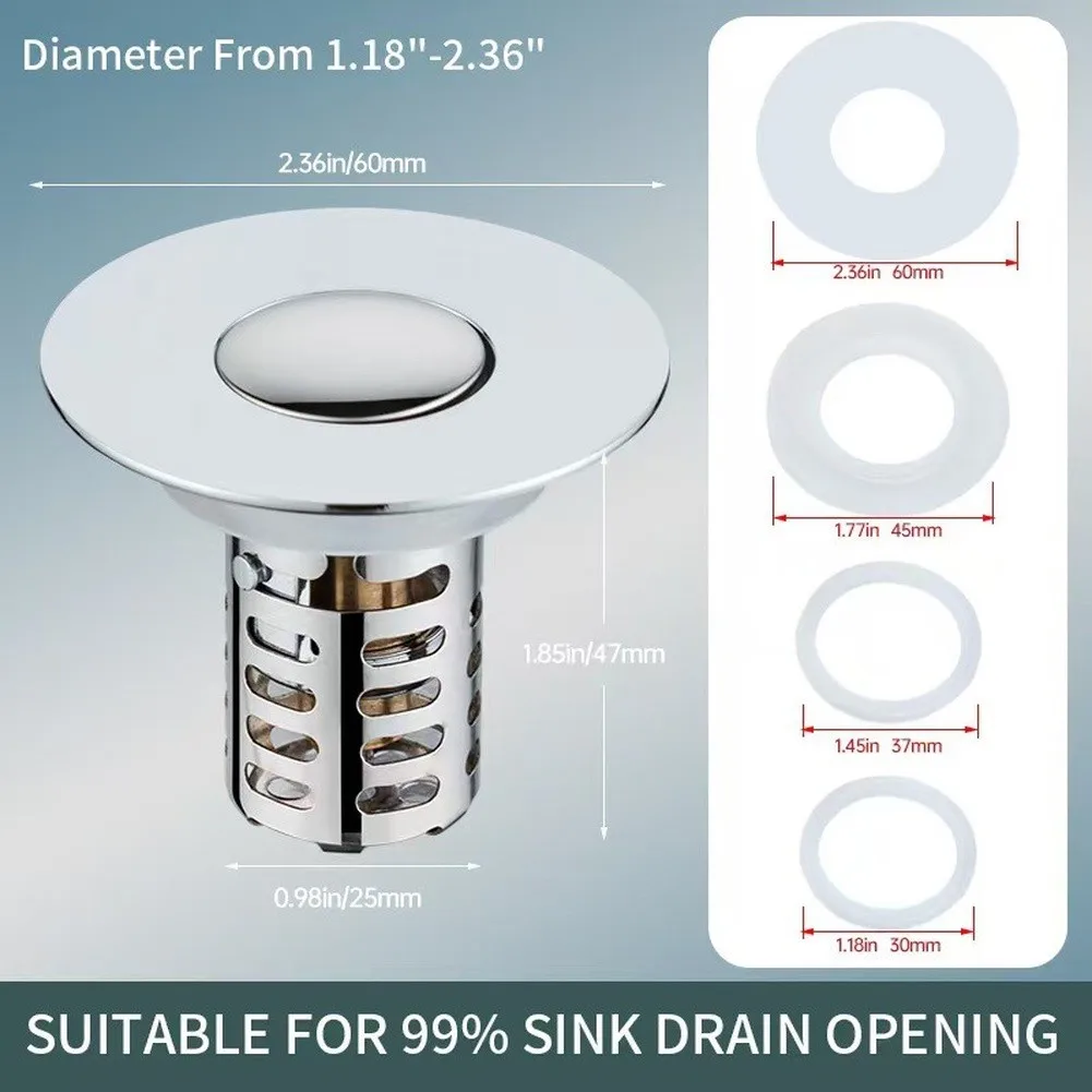 Quick Drainage Valve Bathroom Sink Stopper Crack Resistant Material Tarnish Free Design Innovative Sink Stopper Design