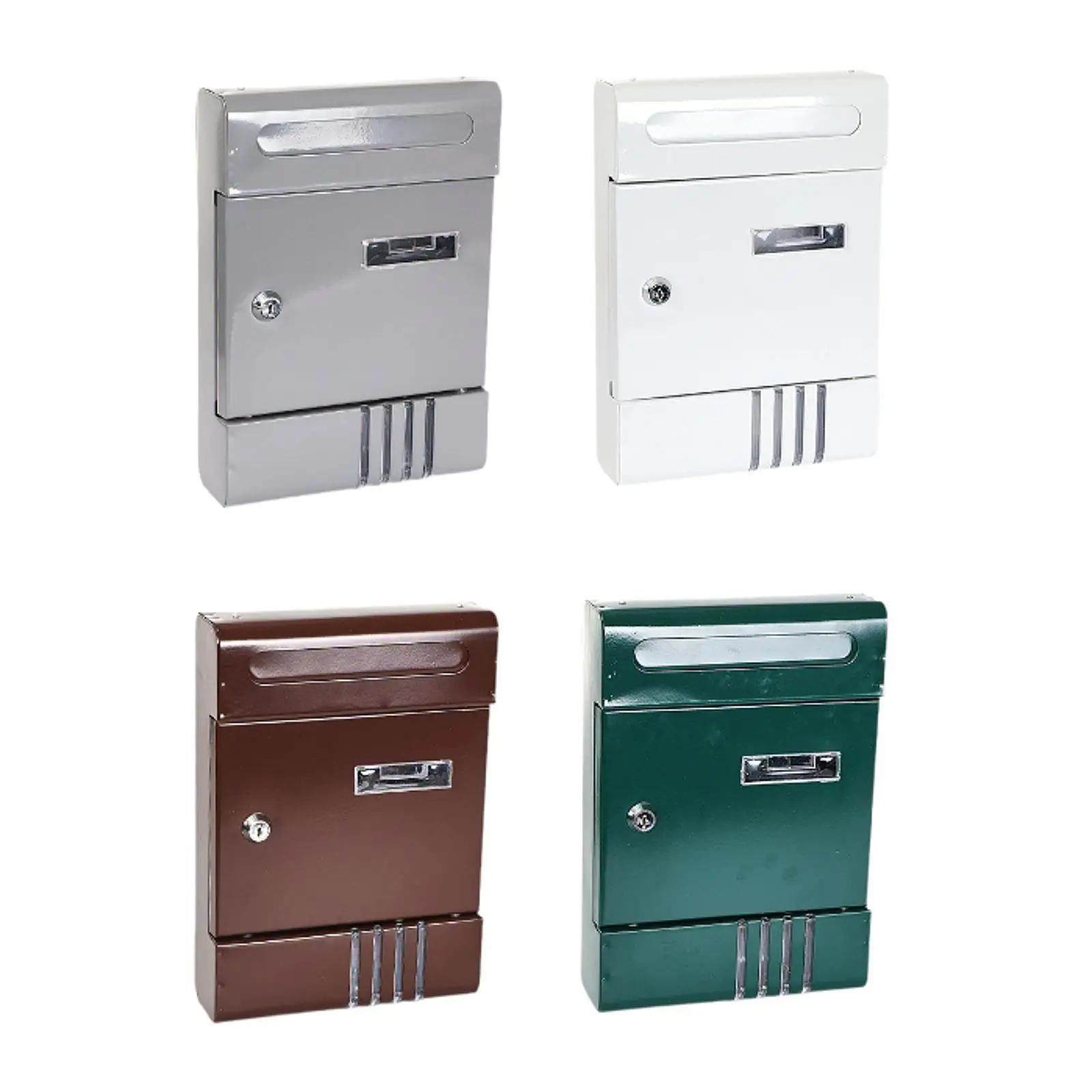 

Wall Mount Mailboxes for Outside Postbox Lockable Large Capacity Minimalist Rustproof Letter Box for Office External Door