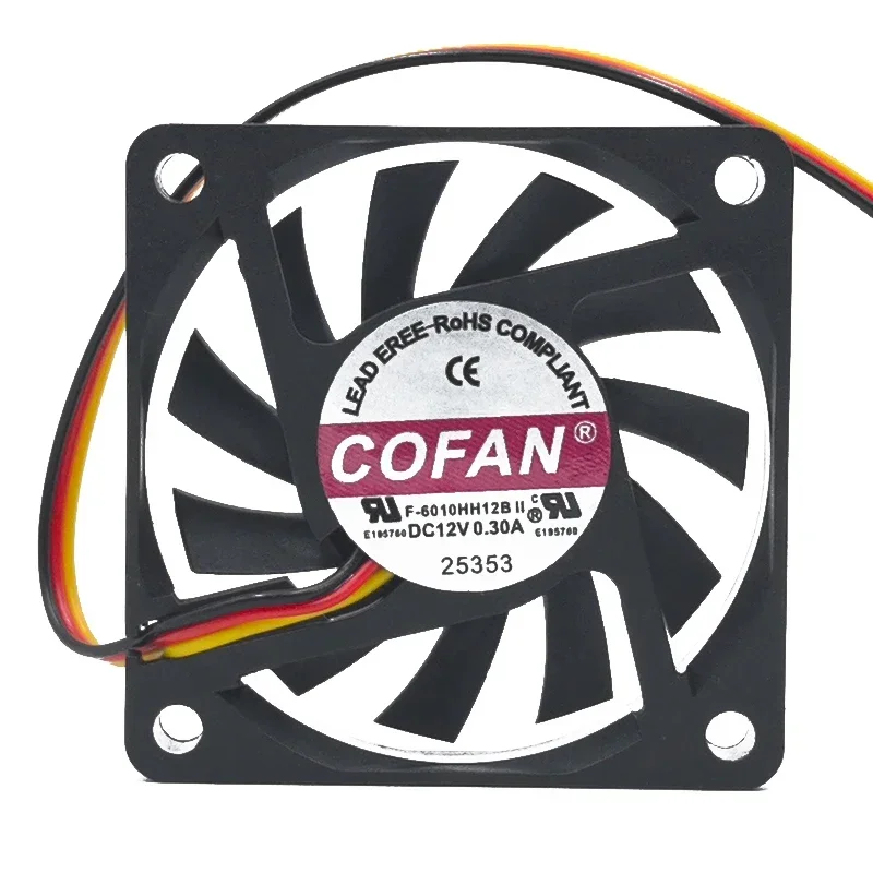 60*60*10MM F-6010HH12B COFAN 12V 0.30A 6010 6CM cm Silent ultra-thin chassis cooling fan