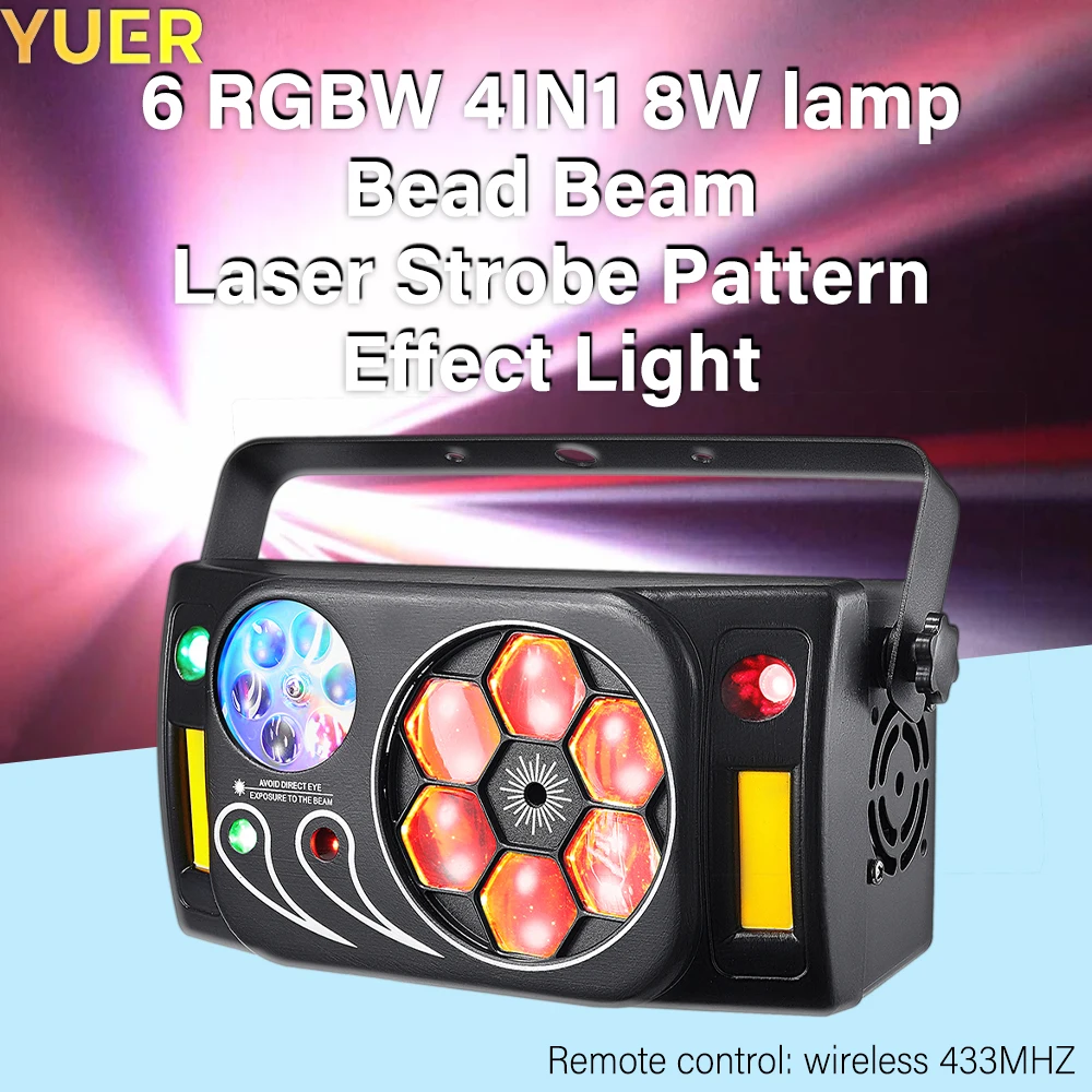 

Dynamic 80W RGBW LED Stage Light | 3 Patterns | Red & Green Lasers | DMX512 Control | Wireless Remote | Ideal for DJ Event Club