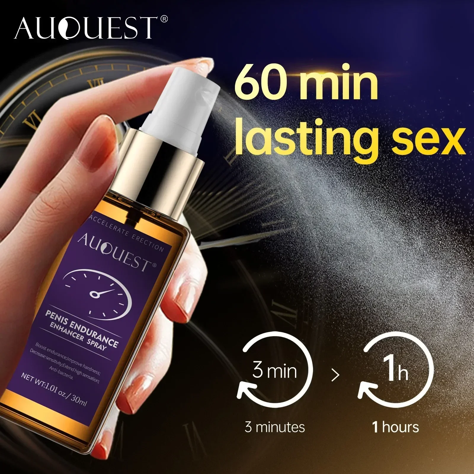 Men's Spray Care Solution Delay Ejaculation Herb Extend Sex Lasting Long 60 Minutes Fast Erection Climax Flirt Product 1pcs 30ml