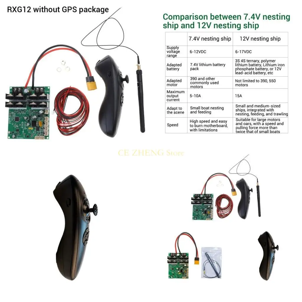 

E56B RXG12 12V High Power Remote Controller Main Board Receiver for RCTug BaitBoat