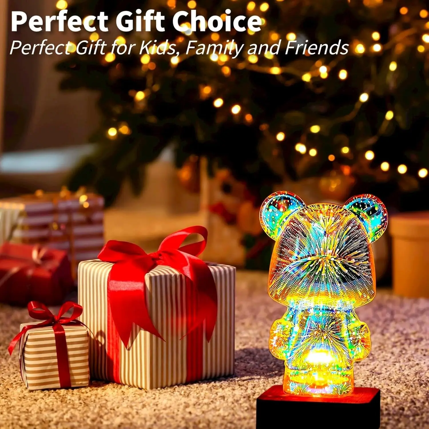 3D Firework Bear Colorful Bear Decor Light Gift for Him or Her, DAY GIFT, BIRTHDAY GIFT