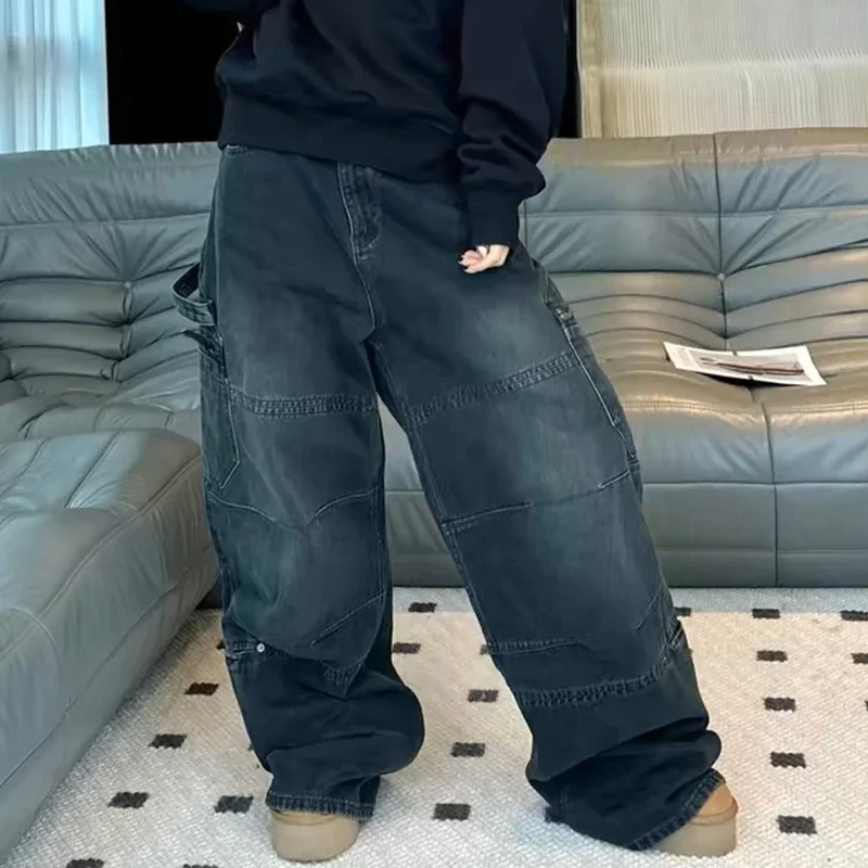 NIGO Men Women Four Seasons Fashion High Street Casual Loose Straight Leg Jeans Denim Work Pants Ngvp #nigo7655