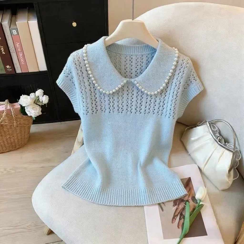 Embroidery Women's Summer Polo Shirt Short-Sleeve T-Shirt Golf Shirt Knitwear T-Shirt New Design Top Ladies Tops Polo Mujer