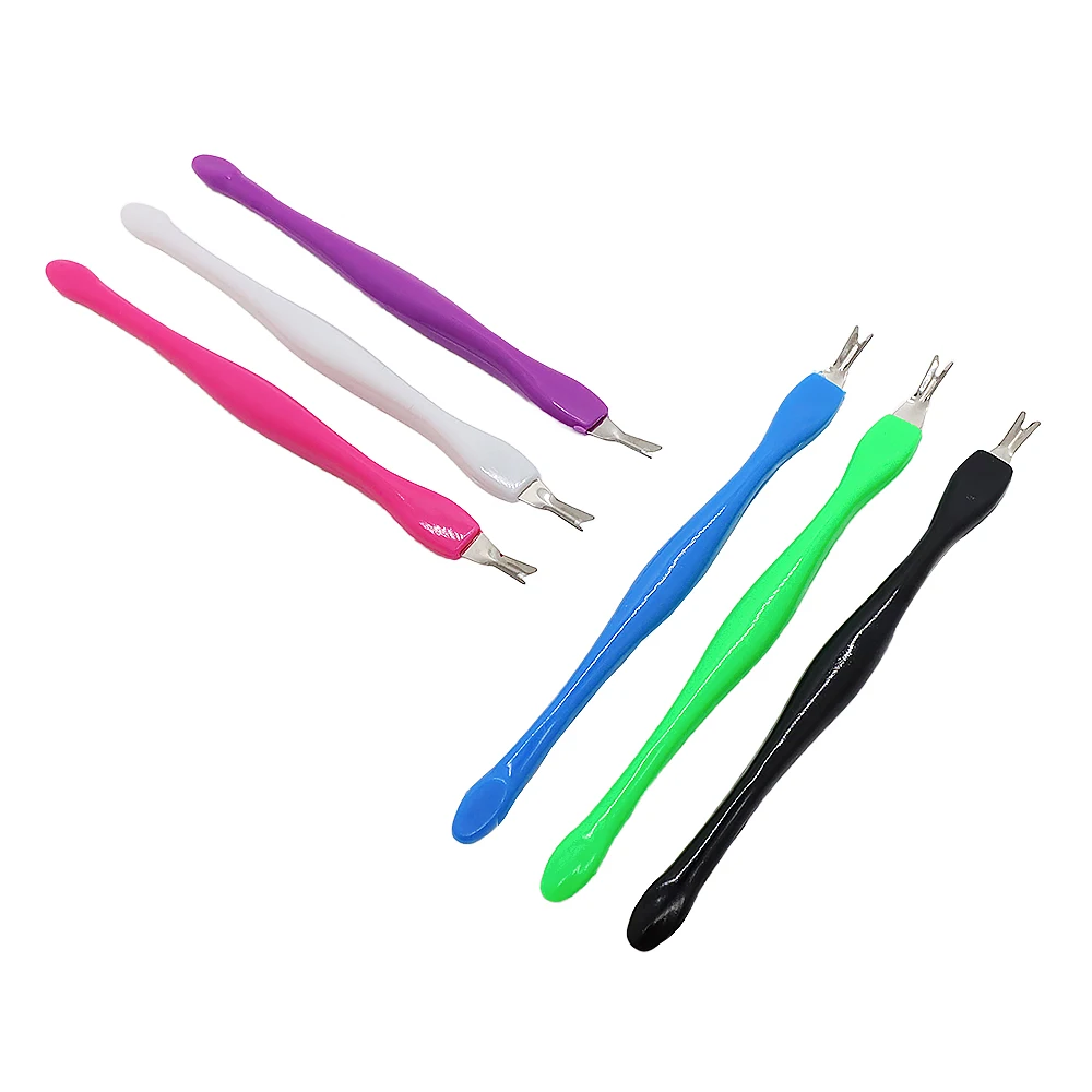 50Pcs Colorful Cuticle Pusher Fork Trimmer Professional Stainless Steel V Shaped Cuticle Remover Manicure Dead Skin Removal Tool