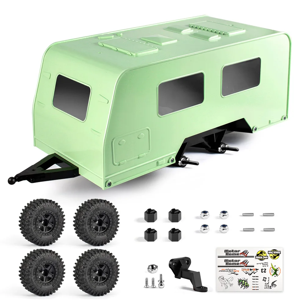 RC Travel Camper Trailer Simulação RV Veículo Porta Aberta Traseira para Atualização 1/18 TRX4M