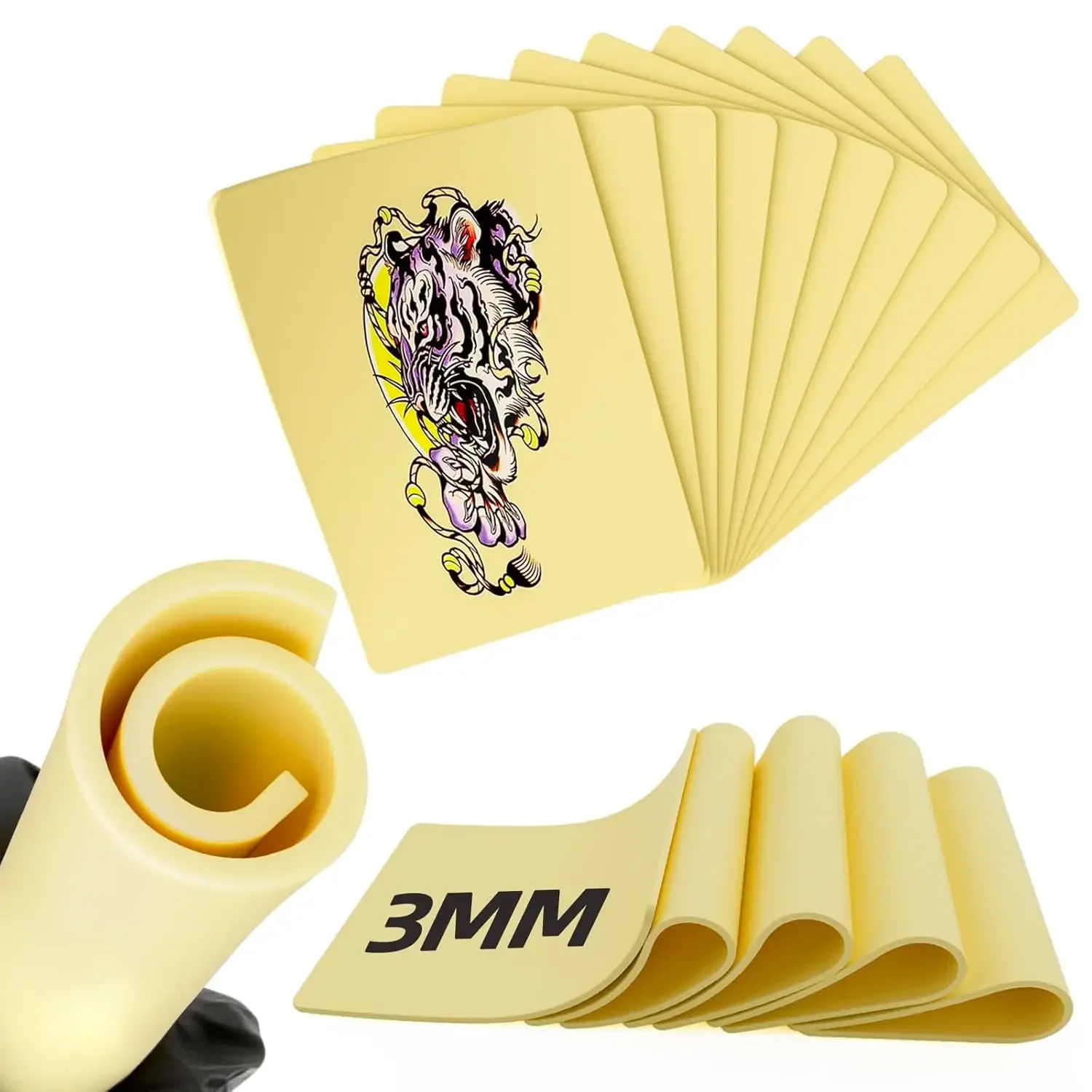 3MM Size Tattoo Practice Skin Double Sides Silicone Eyebrow Beginner Permanent Makeup Practice Skin Tattoo Supplies