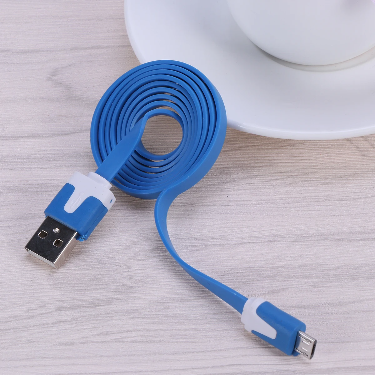 

Colorful Data Cable Flat Durable Tpe Fast Charging Anti-Tangle For Smartphone Tablet Mp3 Micro Usb Cord