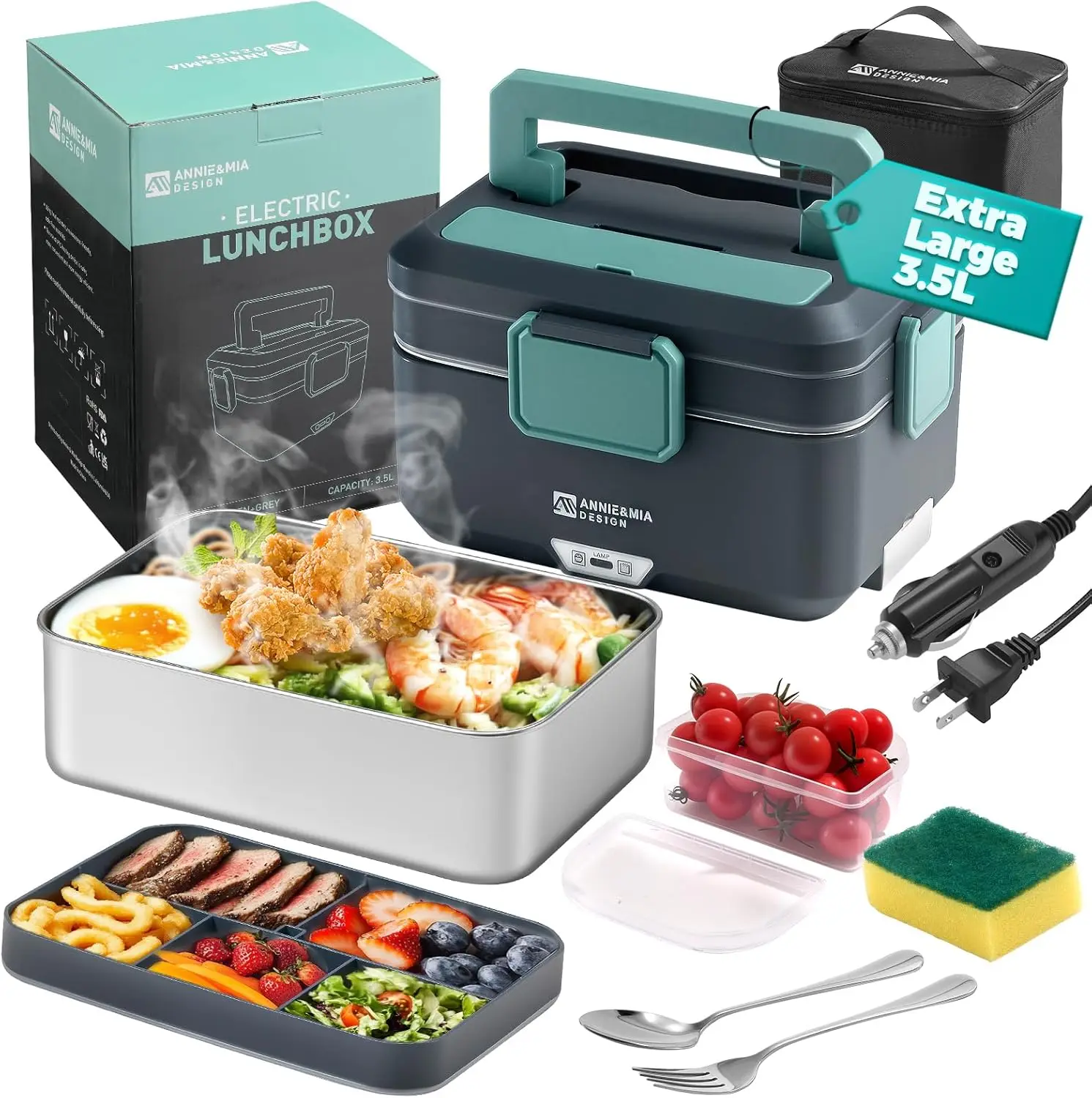 

Electric Lunch Box for Adults, 100W 3.5L Portable Food Warmer with Dual Mode, Ideal for Home Car Office Truck Use