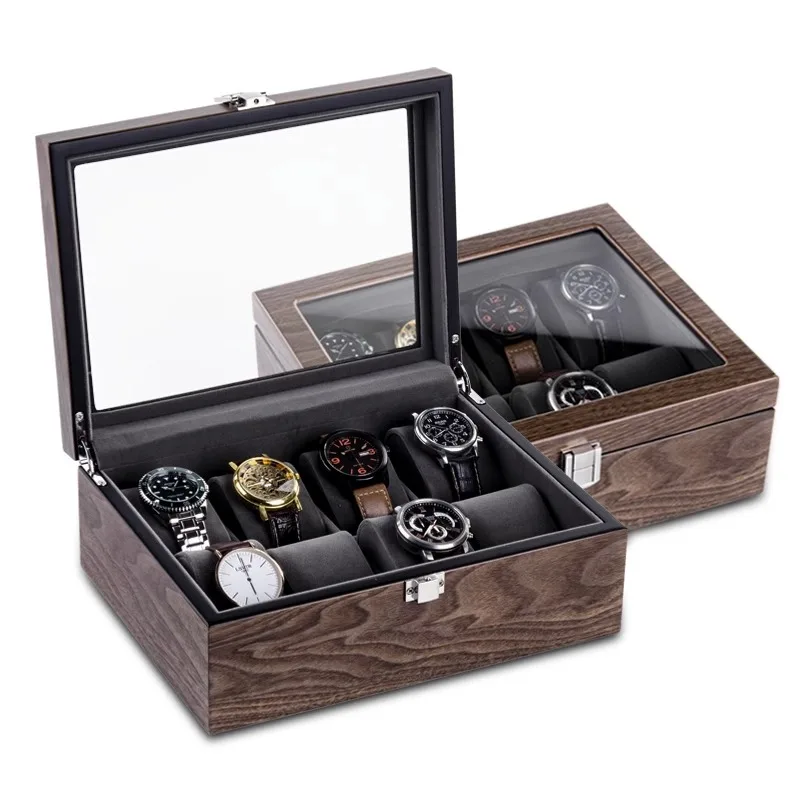 Walnut Wood Watch Box Storage Case Large Mechanical Watch Boxes Organizer Bracelet Jewelry Watches Display Collection Accessory