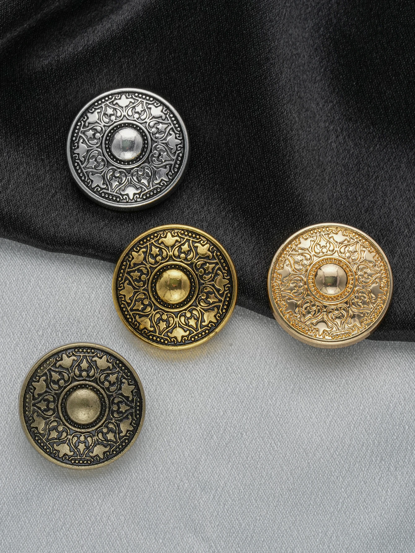10pcs/15/18/20/23/28mm Retro circular relief totem metal buttonfor Clothing, Jackets, Shirts -  Fashion Sewing Buttons