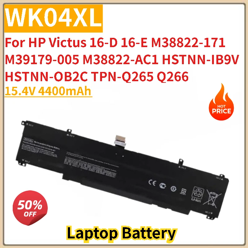 عالية الجودة WK04XL بطارية الكمبيوتر المحمول 15.4V 4400mAh ل HP Victus 16-E 16-D M38822-AC1 M38822-171 M39179-005 HSTNN-IB9V OB2C Q265 #1