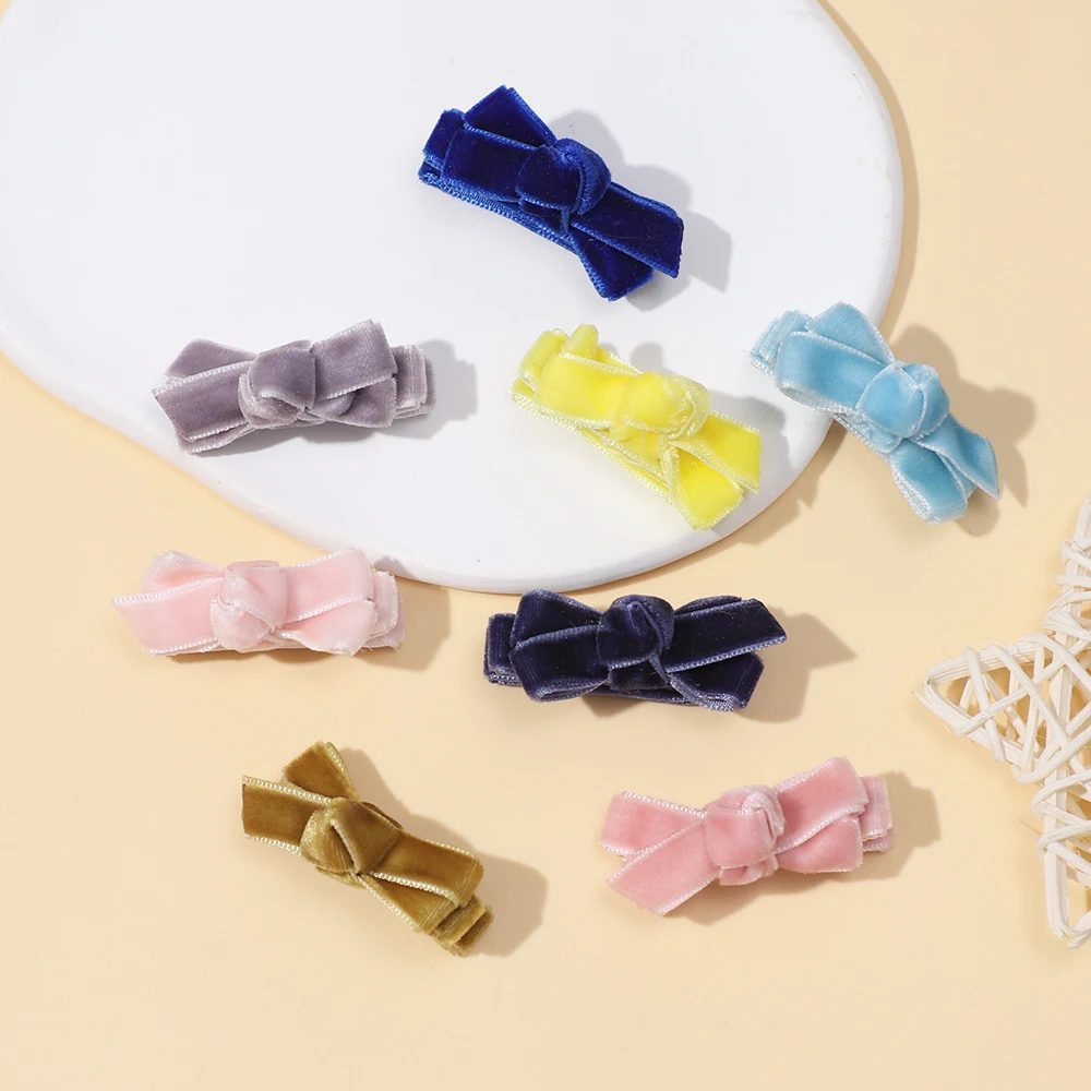 Baby Accessories For Newborn Toddler Kids Baby Girl Boy Hairpins Velvet Hairclip Colorful and Exquisite Bow Hair Accessories