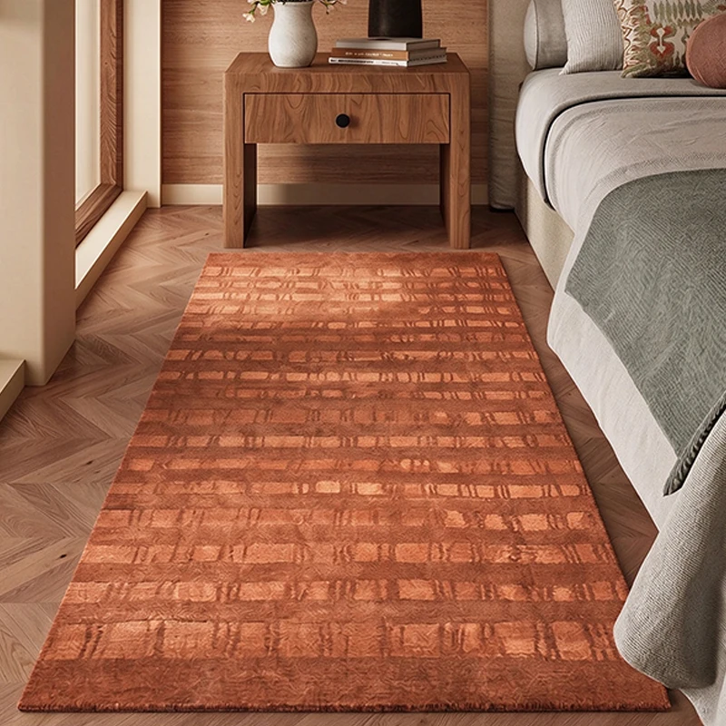 Bedroom Rug Soft Comfortable Bedside Carpet Living Room Rugs Faux Cashmere Retro Style Green Long Floor Mat Home Decor Carpets
