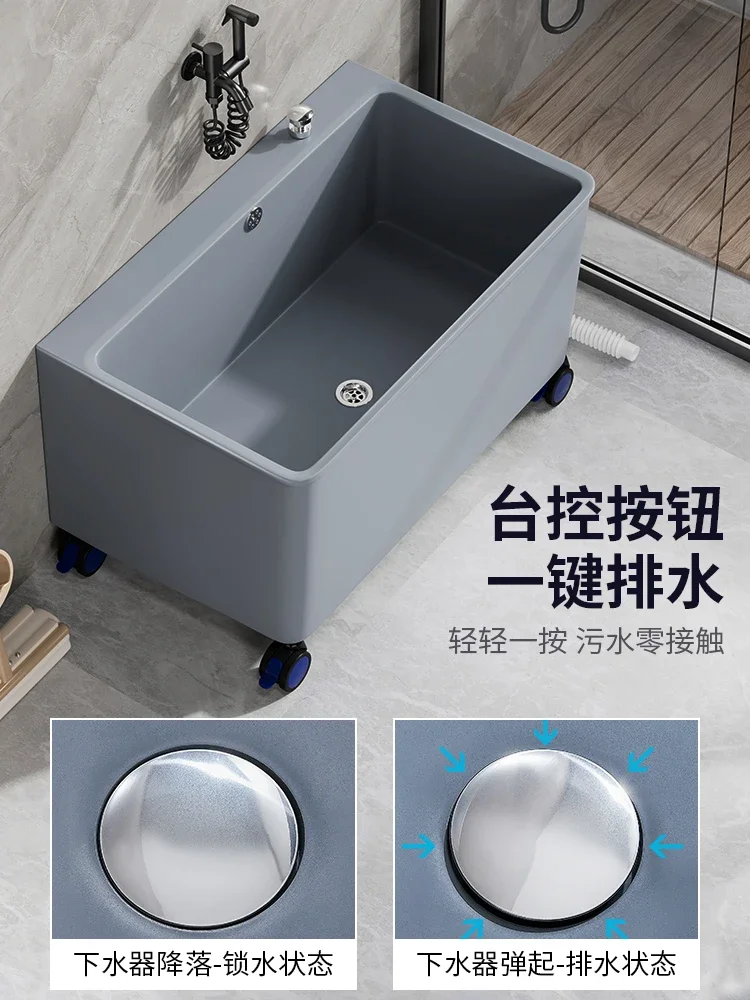 Rectangle automatic drainage plastic mop pool washing mop mopping bucket balcony household mop pool