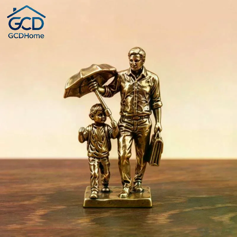 Retro Brass Mini Figurine, Goddess Angel Mermaid Horse Sheep Family Statue,Desktop Ornament Home Tabletop Decor Collectible Gif