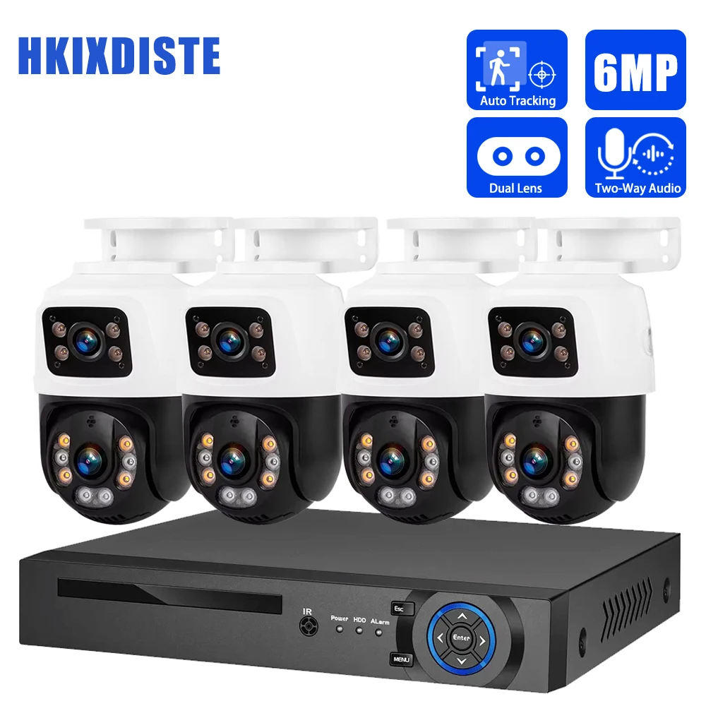 

6MP HD PTZ PoE CCTV Security Camera System Human Detection Color Night Vision 4K 8MP Expand 10CH NVR Video Surveillance IP Cam