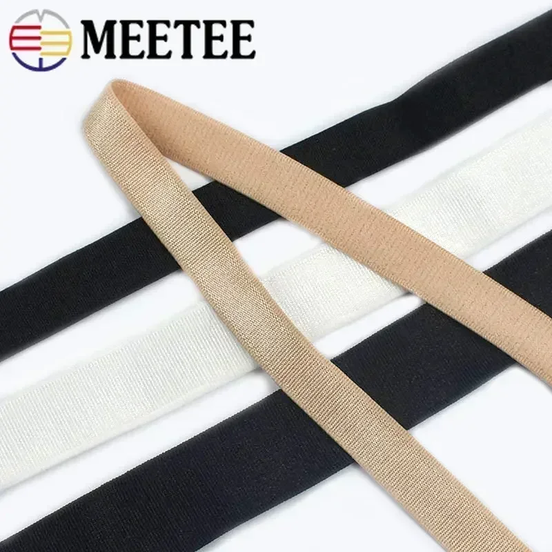 Meetee 10/20/50M 6-18mm Nylon Elastic Band for Underwear Shoulder Strap Bra Rubber Bands DIY Garment Belt Tape Accessories