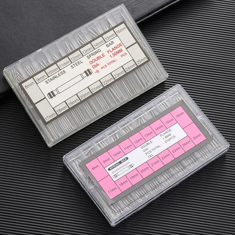 Dia 1.5mm/1.8mm Length 8mm - 25mm Watch Band Strap Stainless Steel Spring Bars 270/360pcs Watch Spring Bar  Repair Kit Accessory