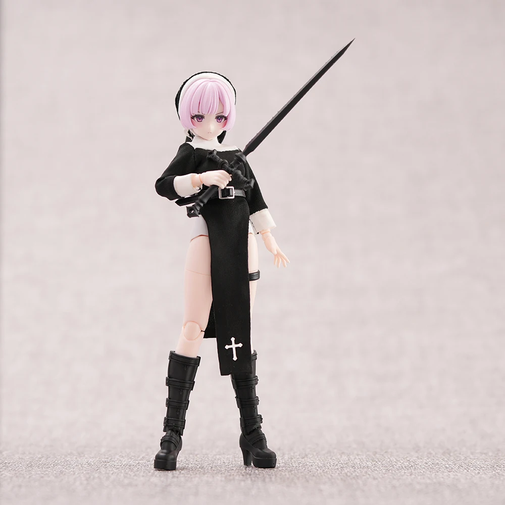 1/12 Scale Female Soldier Machine Girl Clothes 99S Daily Clothing Nun High Slit Dress for 6 inches Kotobukiya BD Series Azone12