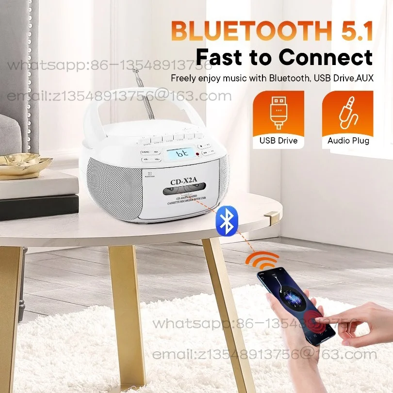 Spot Multifunction CD Player Stereo Player Bluetooth Audio FM/AM Radio Tape Player