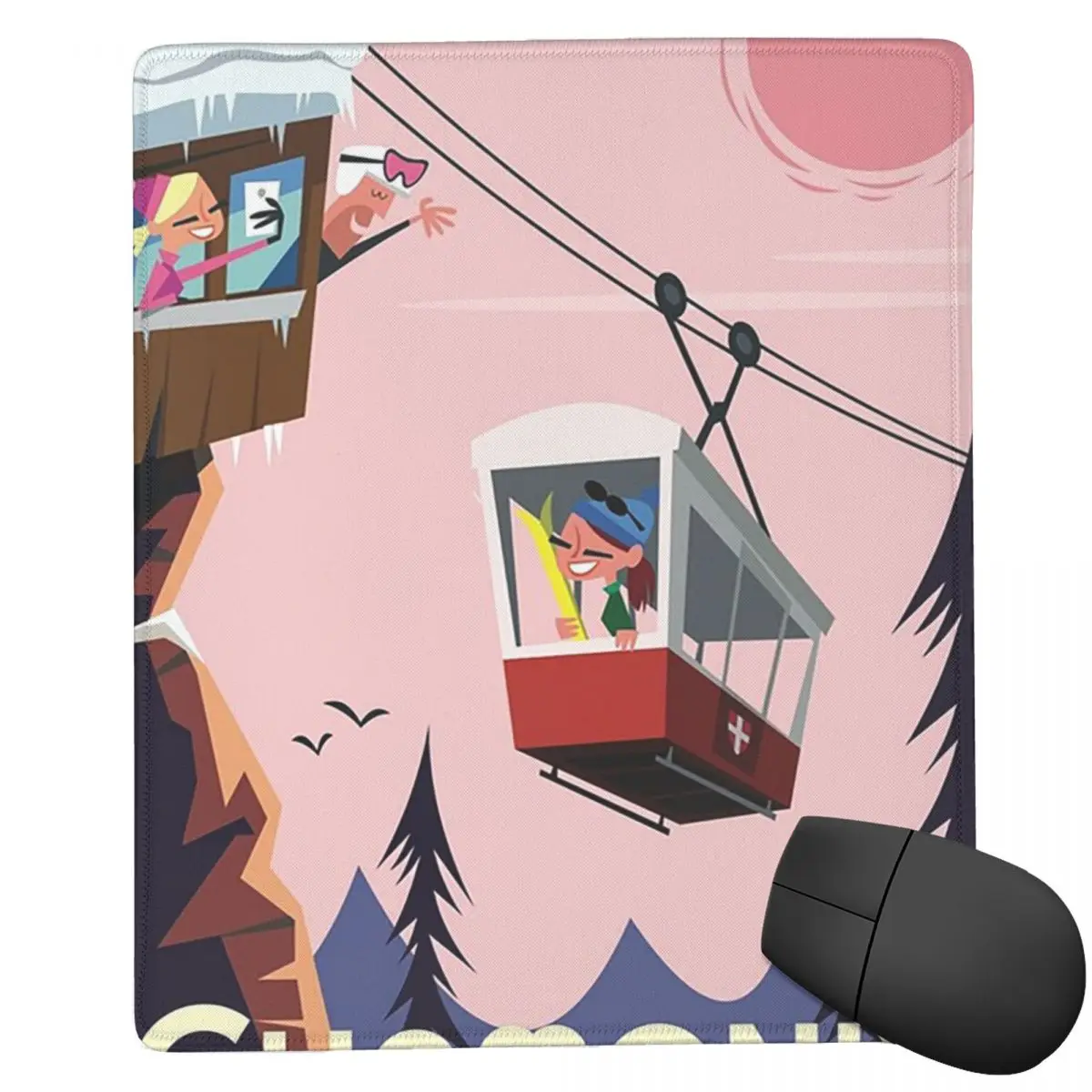Chamonix Mont Blanc Poster 7x9 in 22x18 cm Mouse Pad Computer Keyboard Mouse Mat Gaming PC Laptop Desk Mat Table Mats