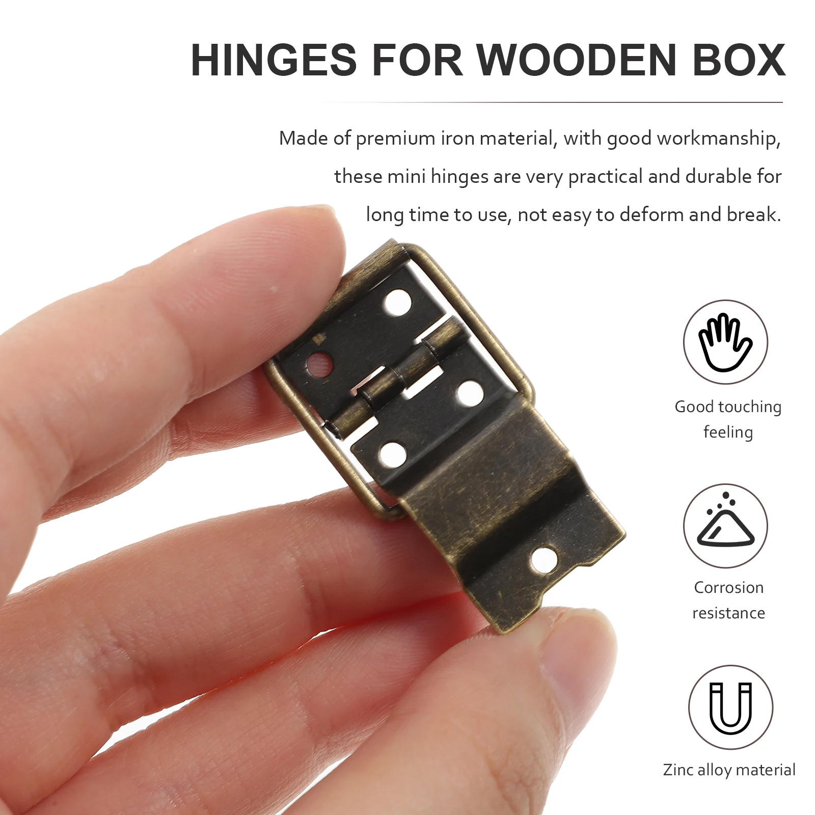 

30pcs Iron Hinges Rust Resistant Small Jewelry Tiny Hinges Case Heavy Duty Wooden Box Metal Hardware Accessories