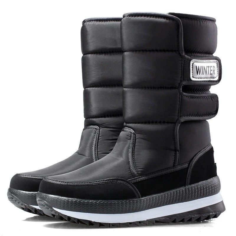 

Men's Shoes Fashion Thickened Snow Boots Winter Non-Slip Warm Shoes for Women Plus Velvet Couples Cotton Shoes for Men and Women