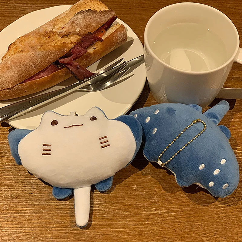 

●1PC Cartoon Marine Animal Devil Rays Doll Plush Toy Ornament Stuffed Animal Manta Ray Plush Keychain Pendant Kids Girls Gifts