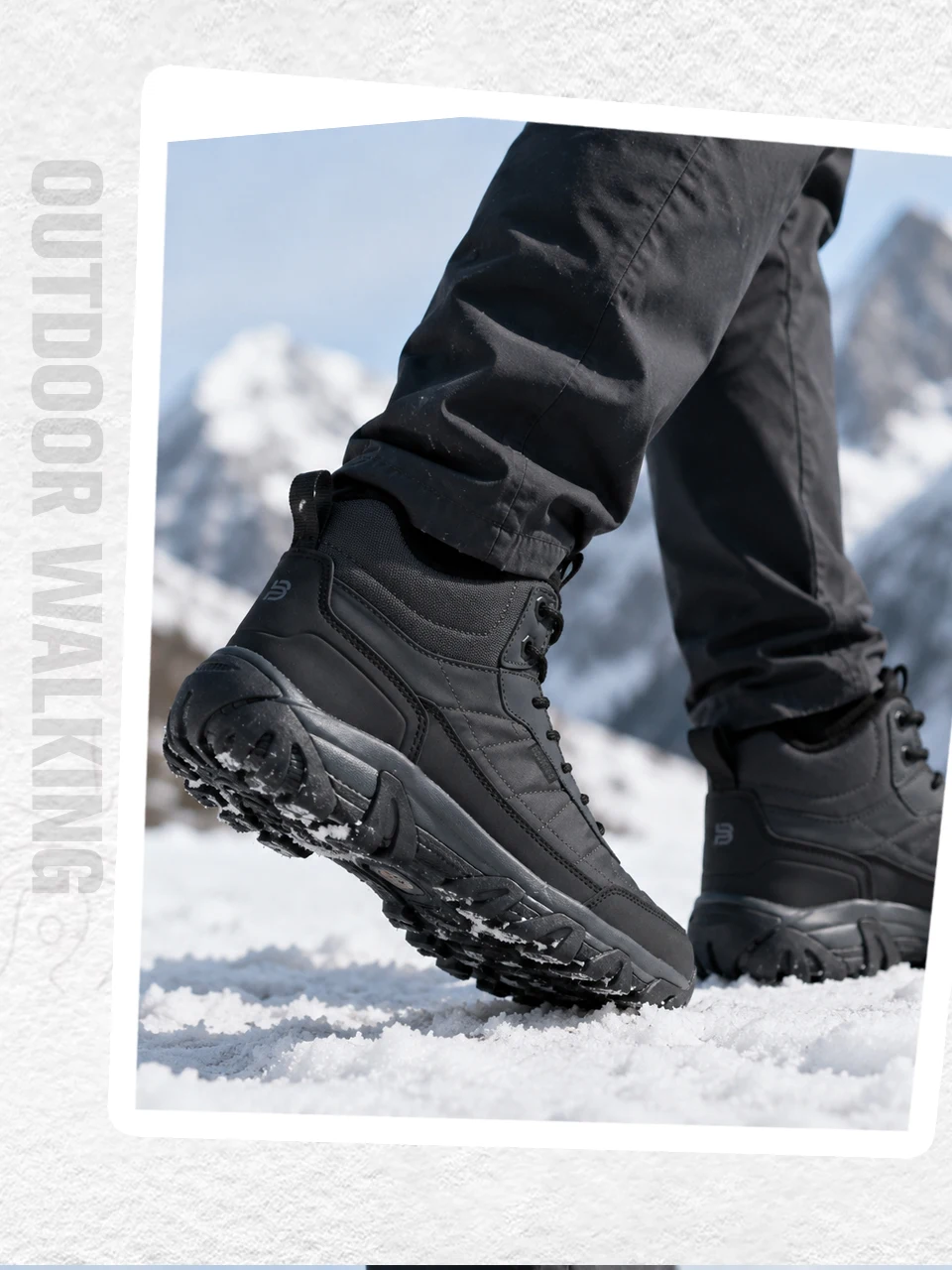 Baasploa Herren Winter-Wanderschuhe Wasserfeste Casual-Sneakers Komfort-Plüsch Warme Stiefel Herrenschuhe Rutschfest Verschleißfest – Detail 11