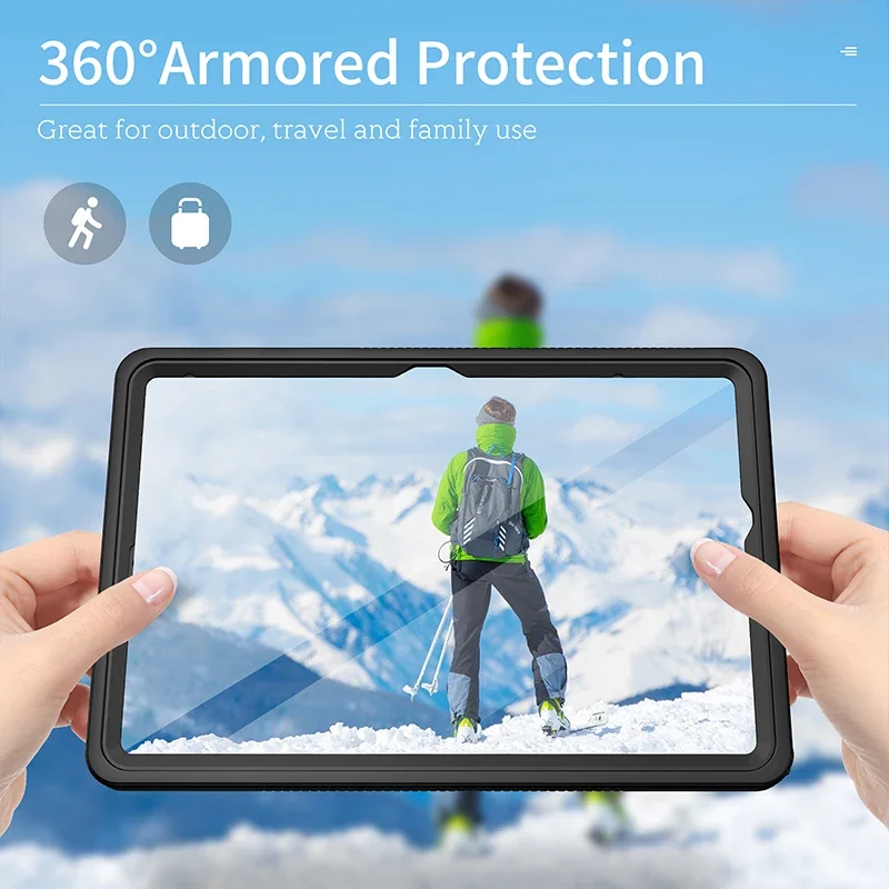 ShellBox Waterproof Case For Samsung Galaxy Tab A9+ 11inch Strong Drop Resistance Rugged Militarg-Grade 360 Armored Protection