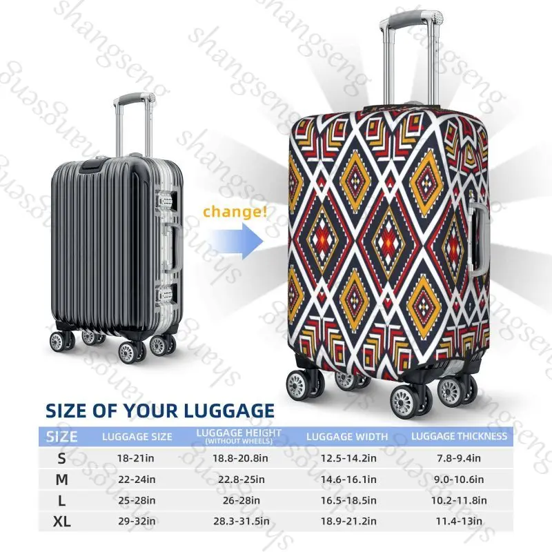 Seamless ethnic tribal pattern Thick Elastic Luggage Protective Cover Zipper Suit For Bag Suitcase Covers Trolley Cover Travel