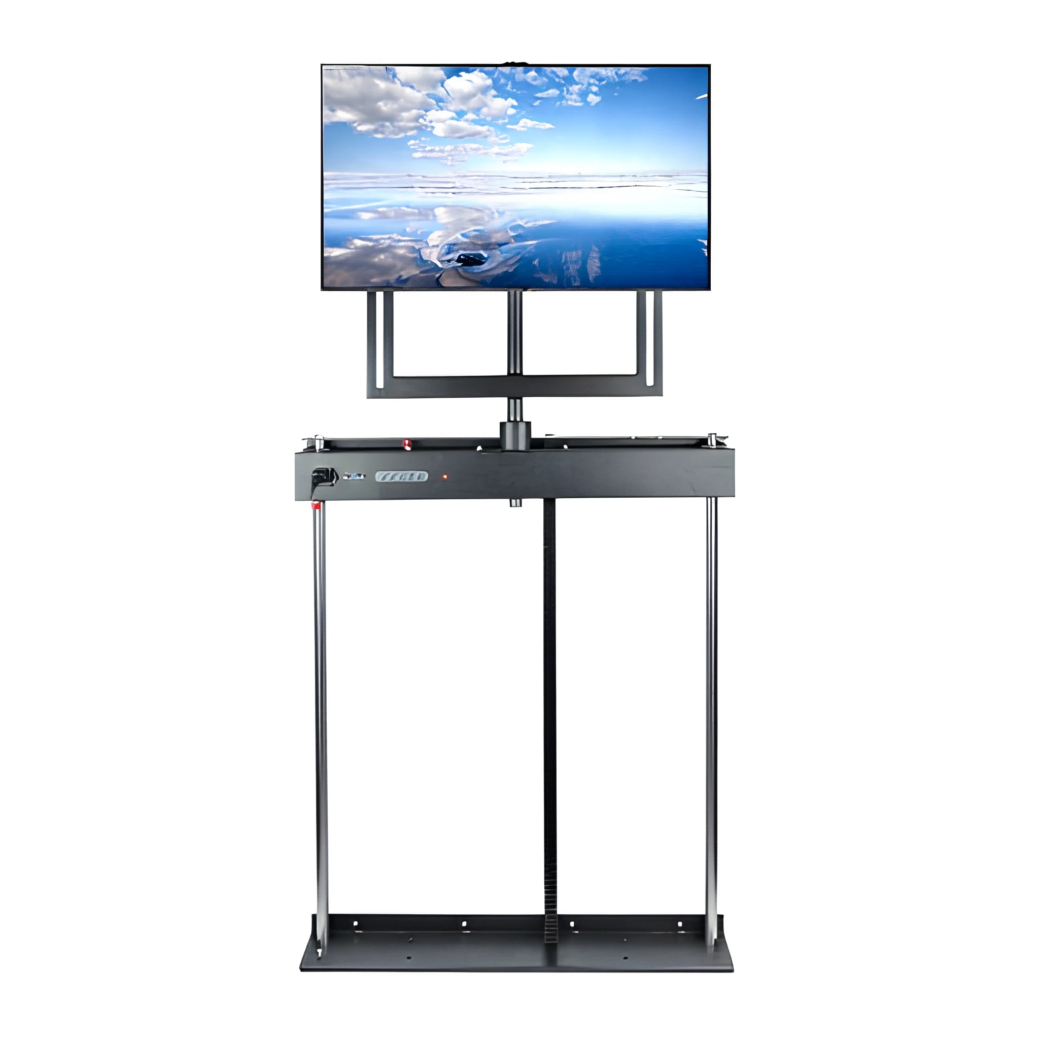 32-65 Inch Height Adjustable Motorized TV Lift Stand with Remote Control 340 Degree Electric Lifting and Rotating TV Bracket