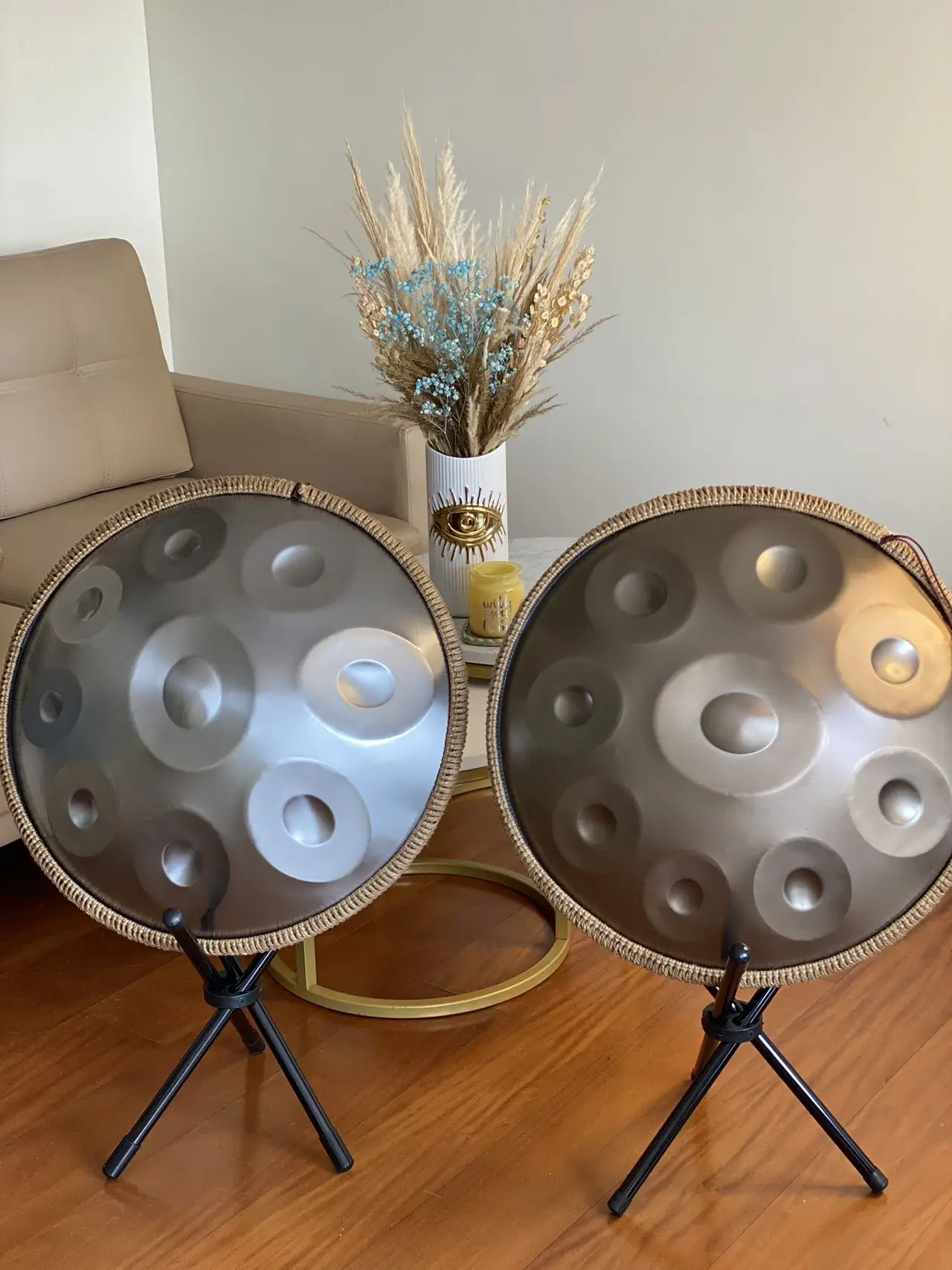 Factory Custom High Quality Handpan Drum Gold Golden Eye 432Hz 440 Hz 14 Note Drum Set Professional Musical Instrument