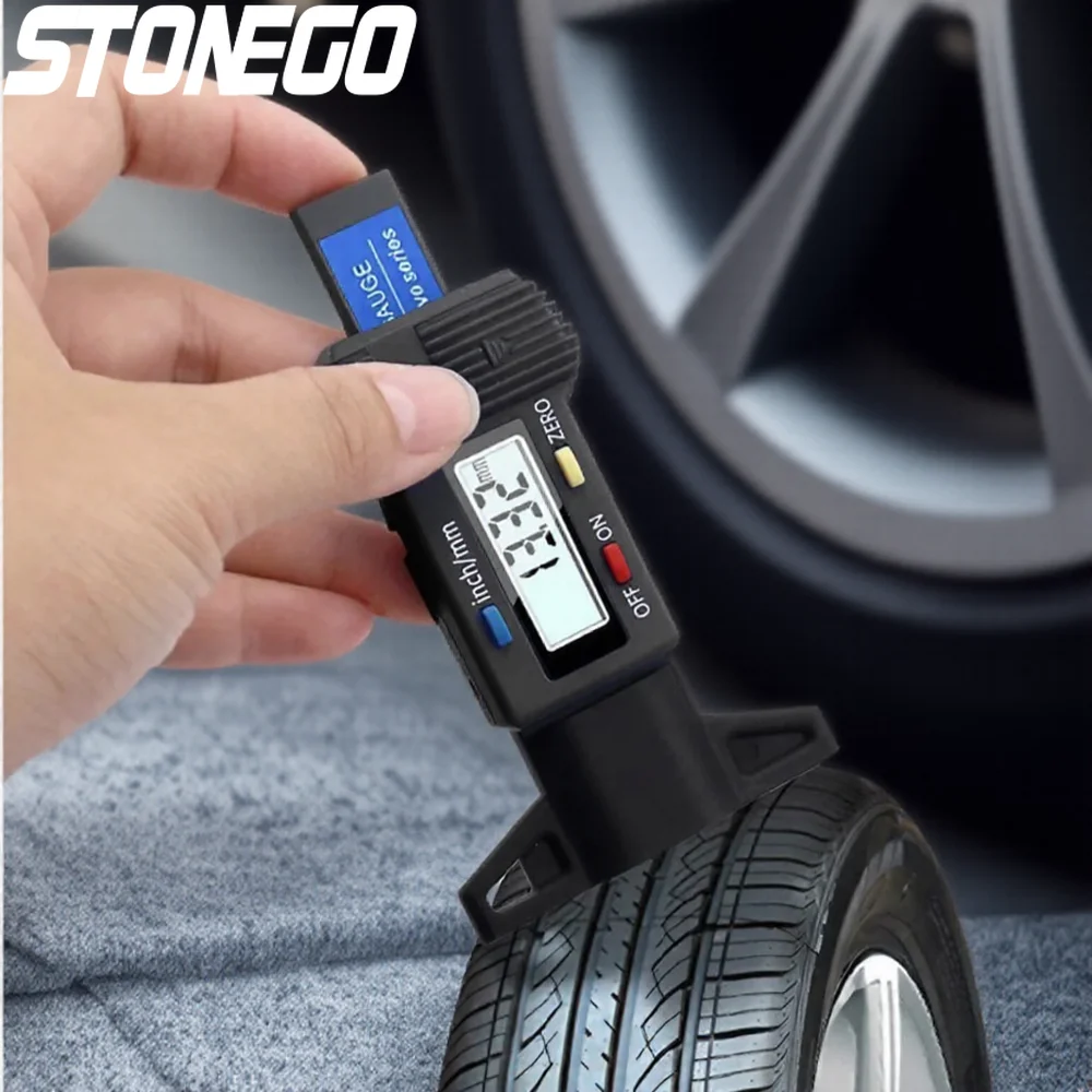 Alat Ukur Kedalaman Tapak Ban Mobil Digital, Deteksi Keausan Otomatis, Kaliper Pengukur Ketebalan