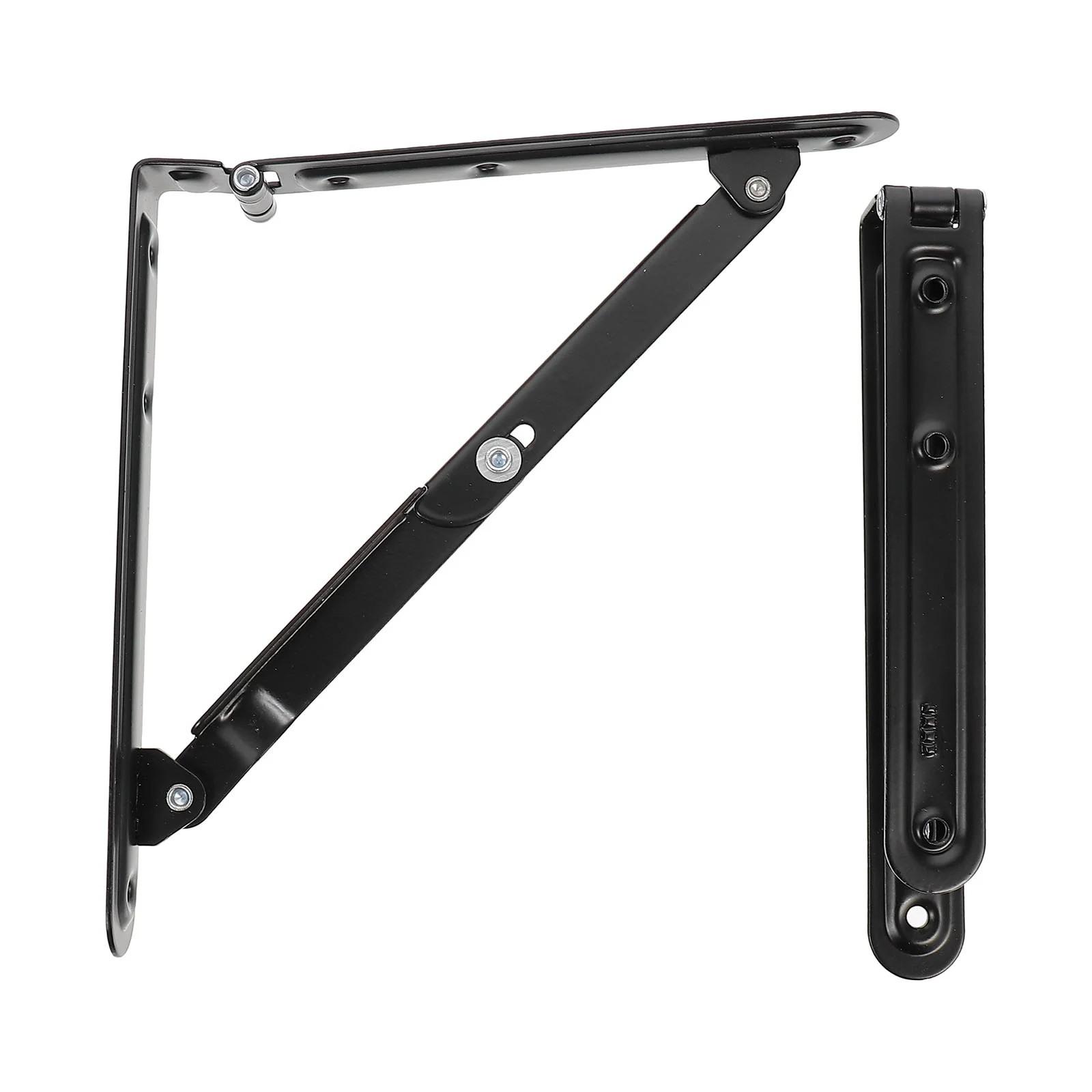 Partition Bracket Support Storage Brackets Folding Shelf Heavy Duty Simple Practical Wall Board Hinges Black Iron