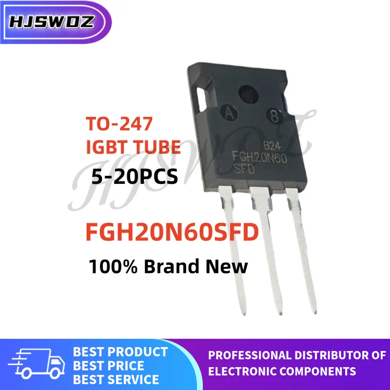 5~20Pcs TO-247 FGH20N60SFD FGH20N60 20N60 IGBT tube for Inverter welding machine
