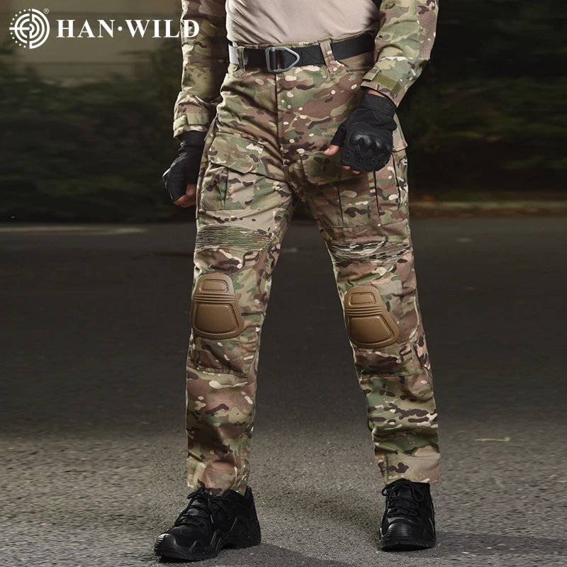 Combat Pants with Knee Pads Camping Airsoft Tactical Cargo Trousers for Men Camouflage Airsoft Hiking Softair Climbing Clothes