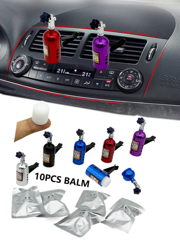 Auto-Duftbalsam Rot NOS Auto-Lufterfrischer Aluminium Niedliche Duftflasche Auto-Lüftungsparfüm Nachfüllpack Lufterfrischer Auto-Ornament