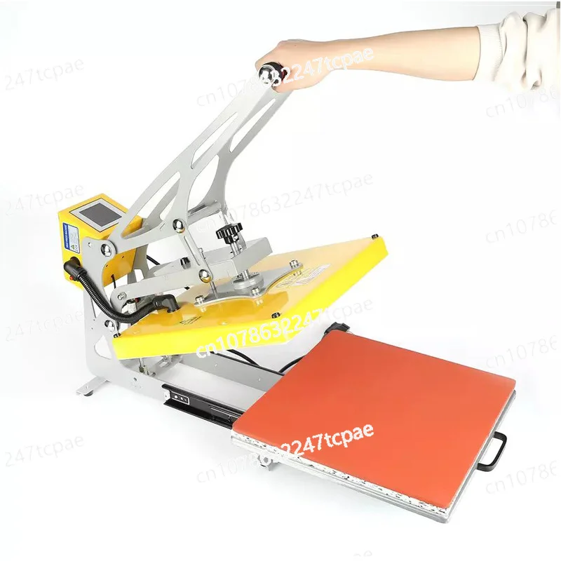 Semi-automatic flat plate heat transfer machine hot stamping T-shirt clothes pressing machine hot drilling