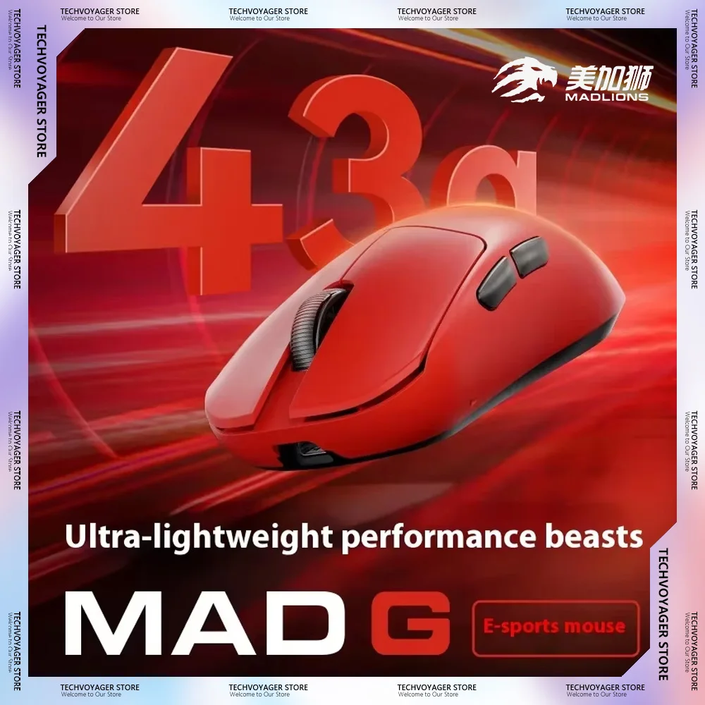 FGG Madcatz MADLIONS MAD G MAX Gaming Mouse PAW3395 8k Polling Rate Lightweight Custom Wireless Dual Mode Mice Office PC E-sport