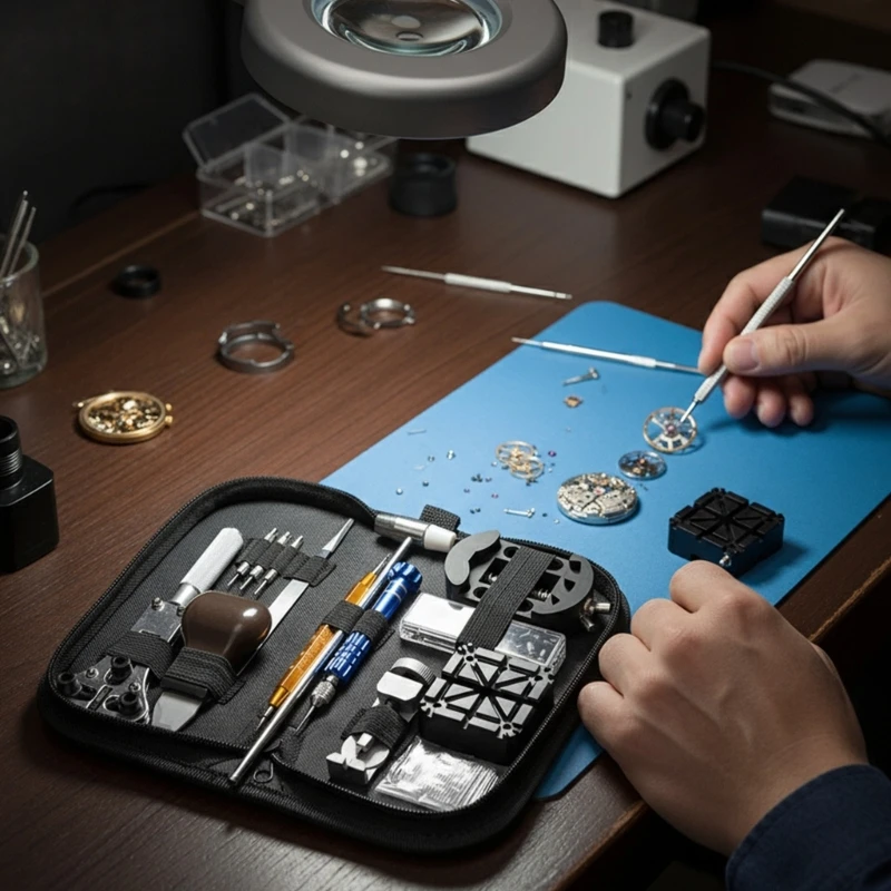 

Precisions Watch Repair Tool Complete Maintenance Set Nonslip Grips For Battery Replacement & Band Adjustment JOMD